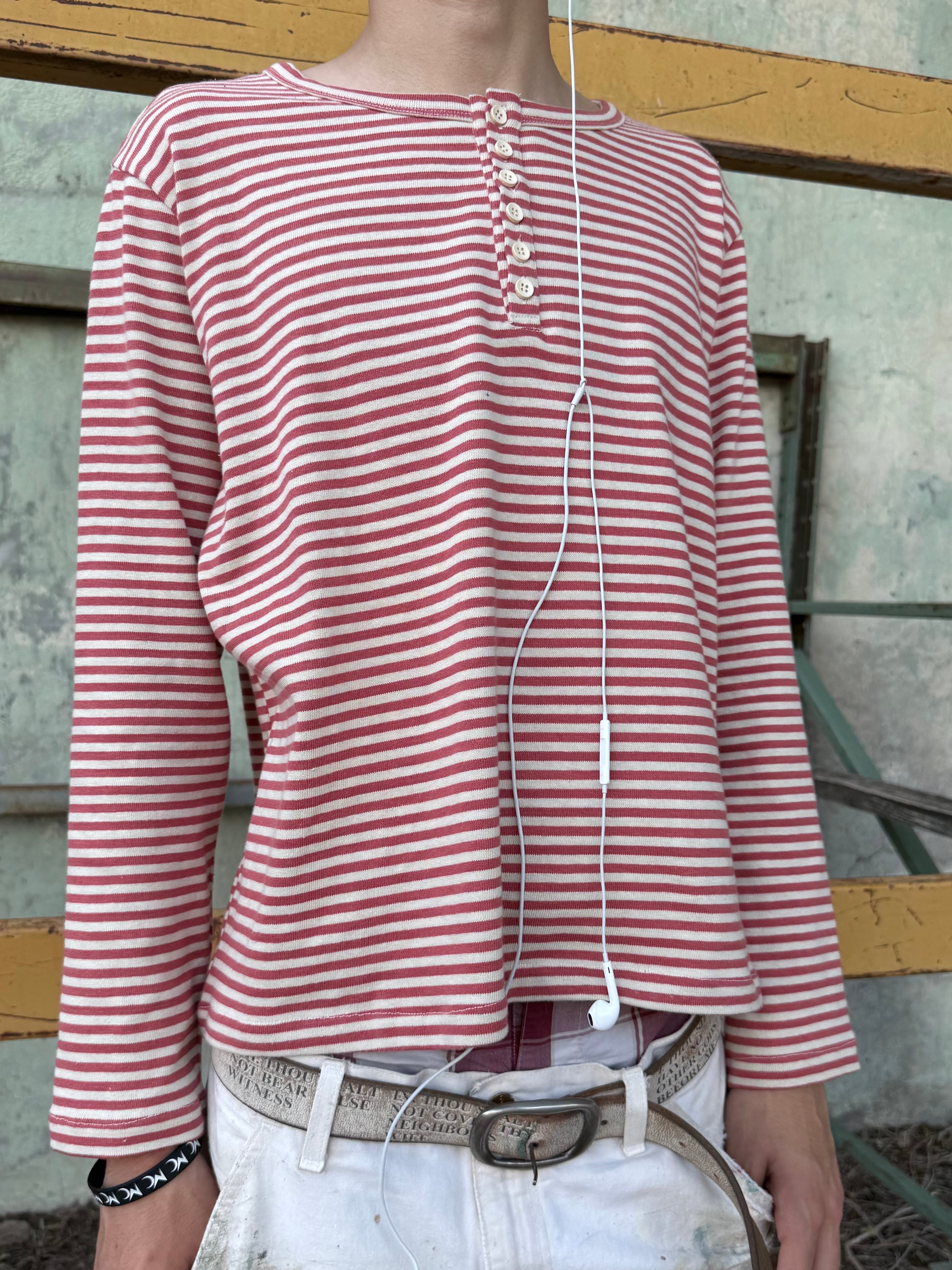 “Autumn” Striped Henley Shirt