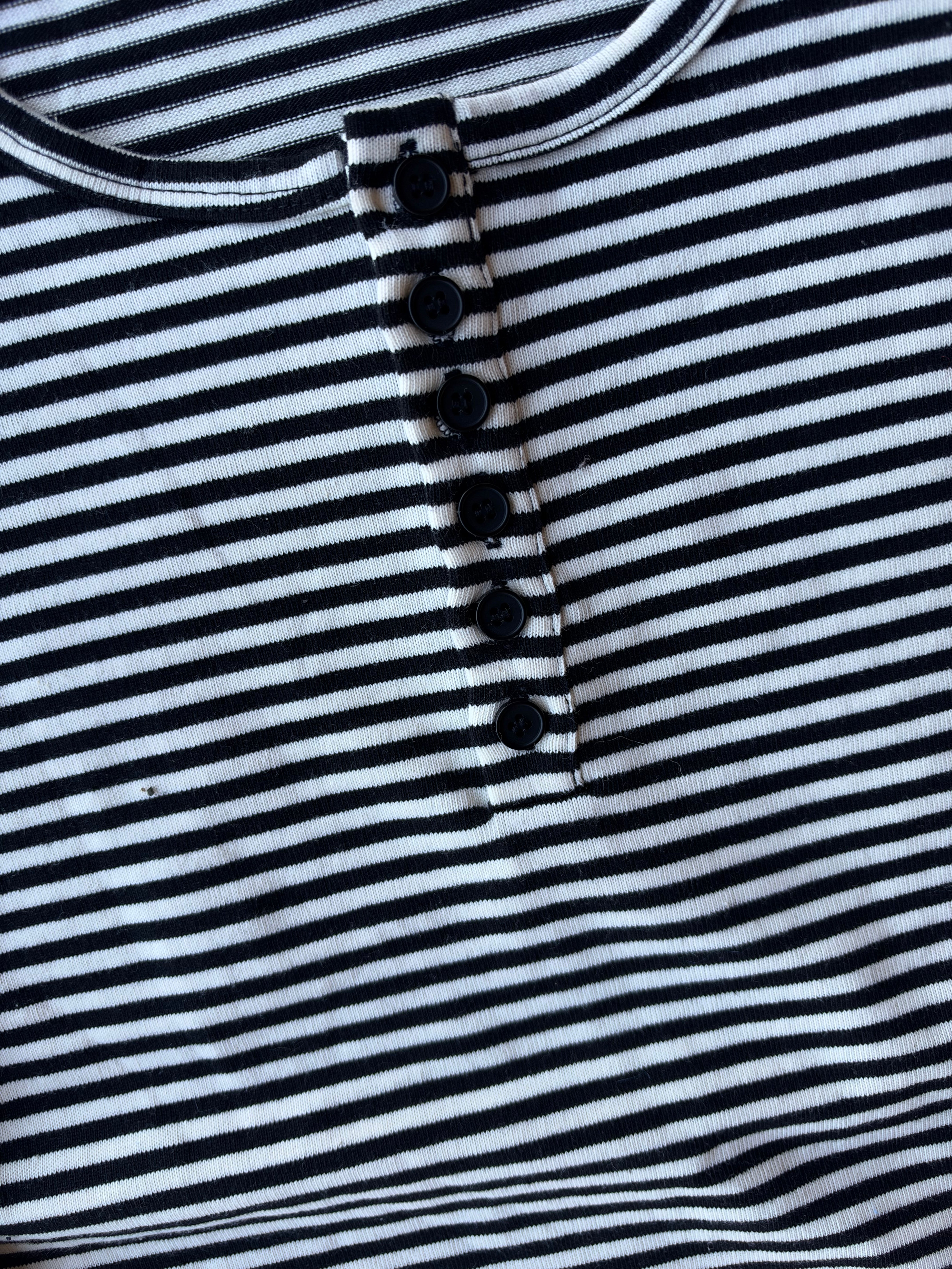 “Yin & Yang” Striped Henley Shirt