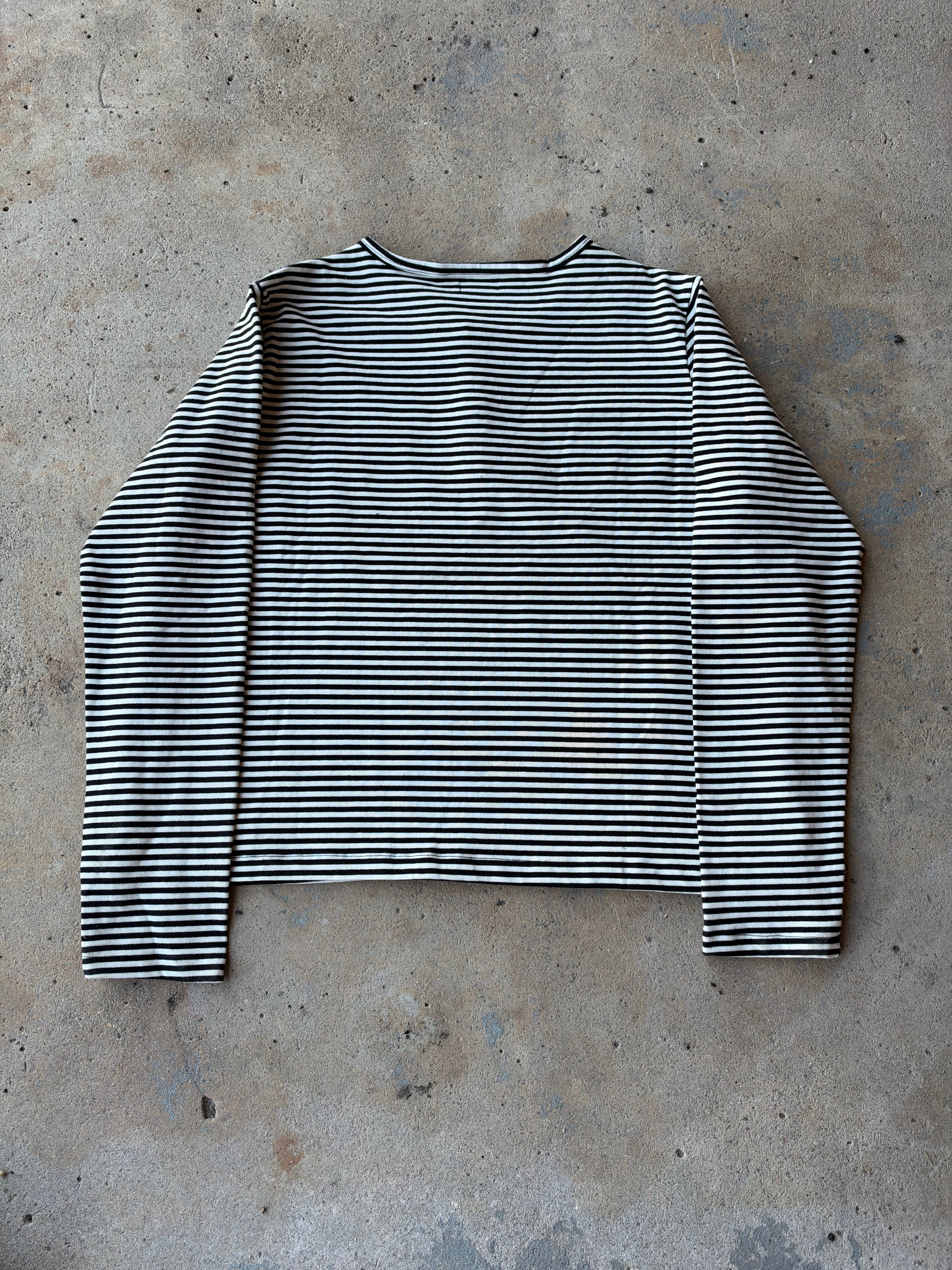 “Yin & Yang” Striped Henley Shirt