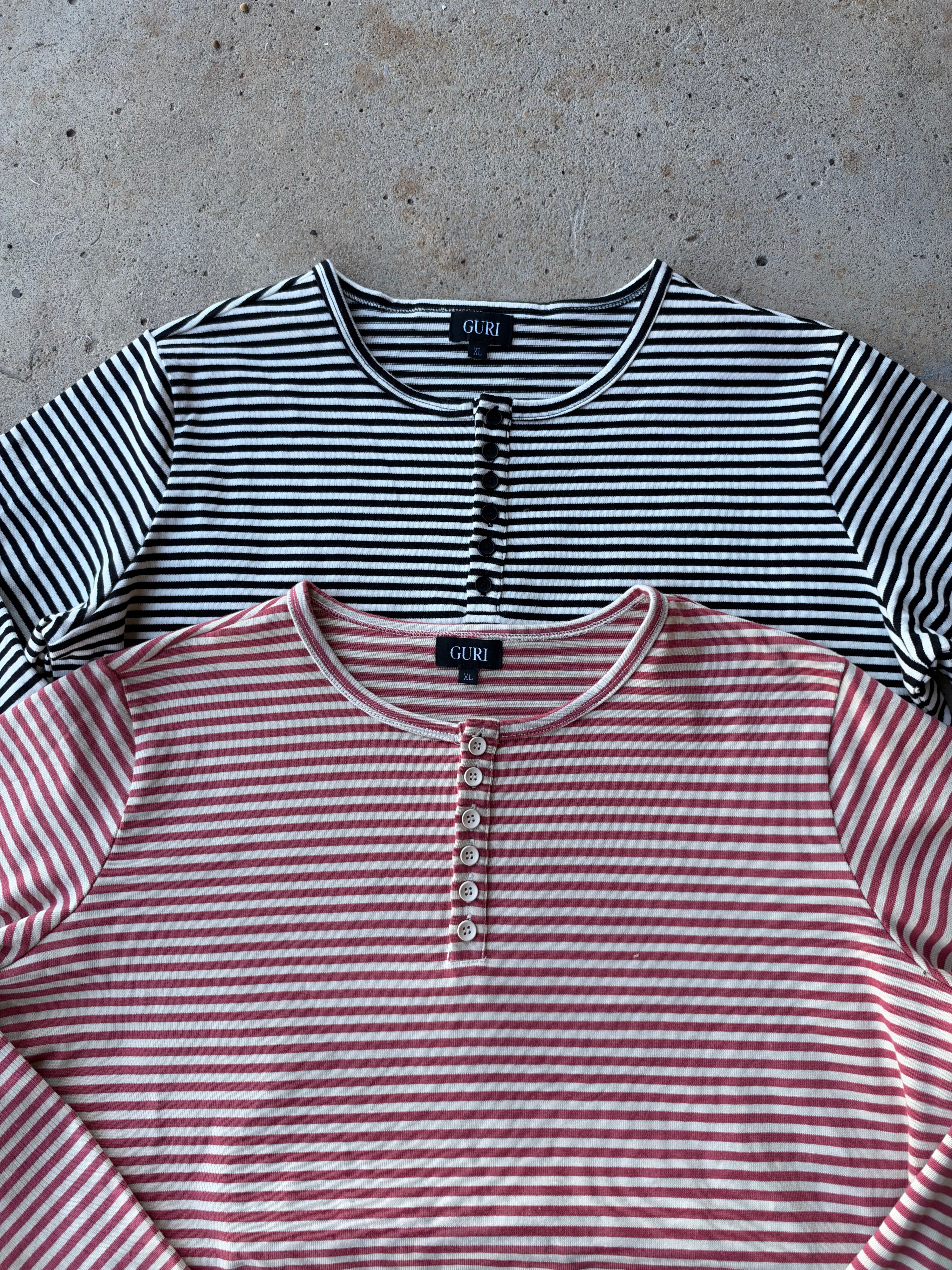 “Autumn” Striped Henley Shirt