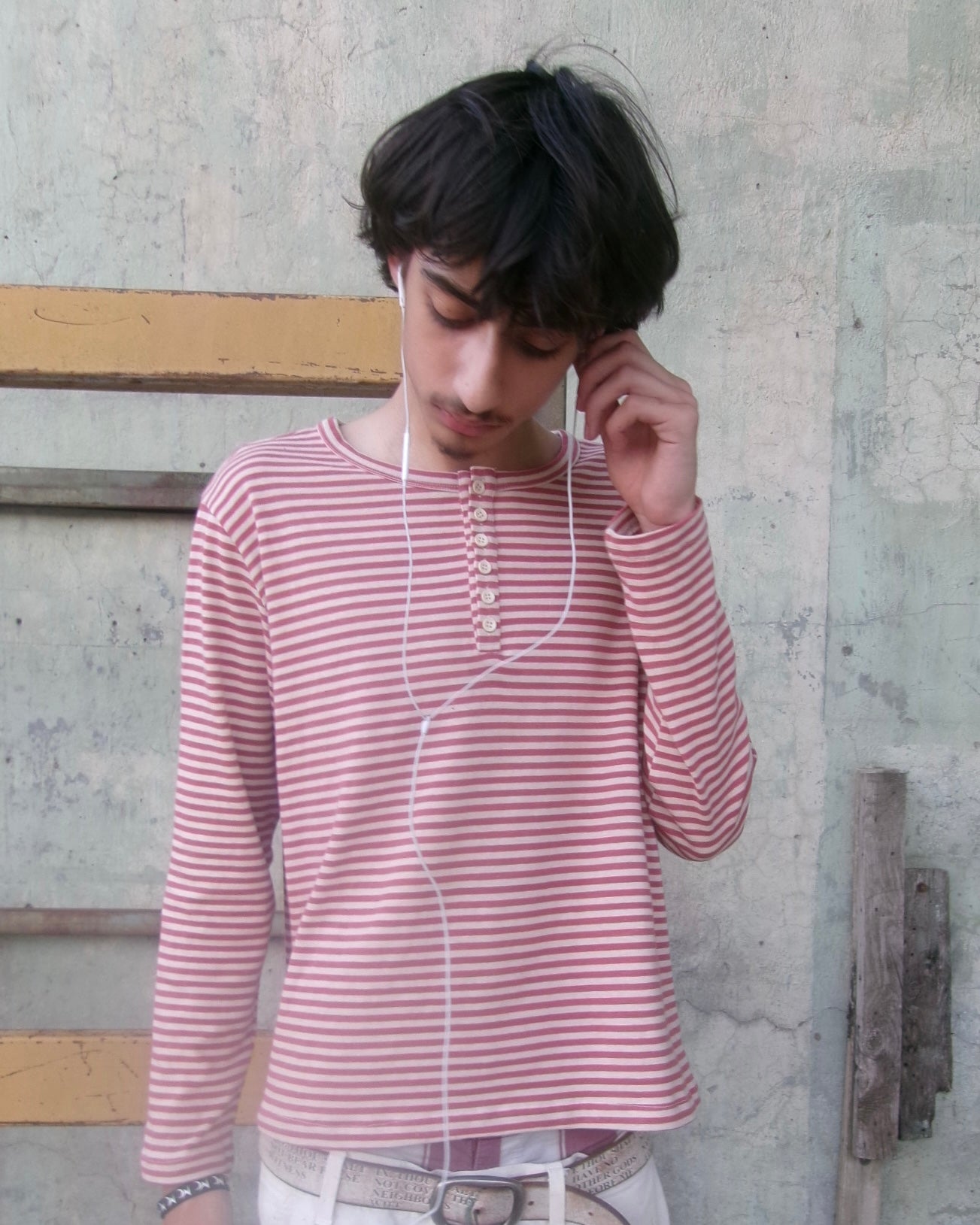 “Autumn” Striped Henley Shirt
