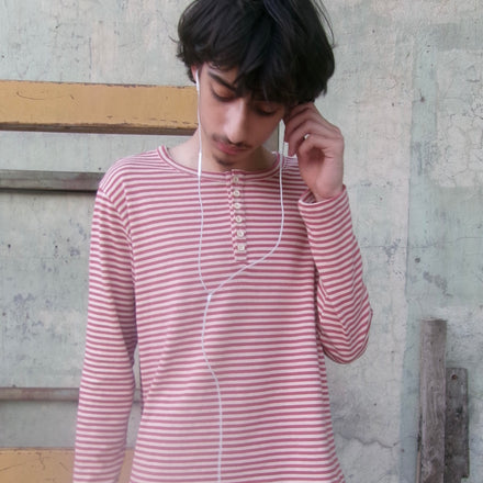 “Autumn” Striped Henley Shirt